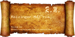 Reizinger Mária névjegykártya